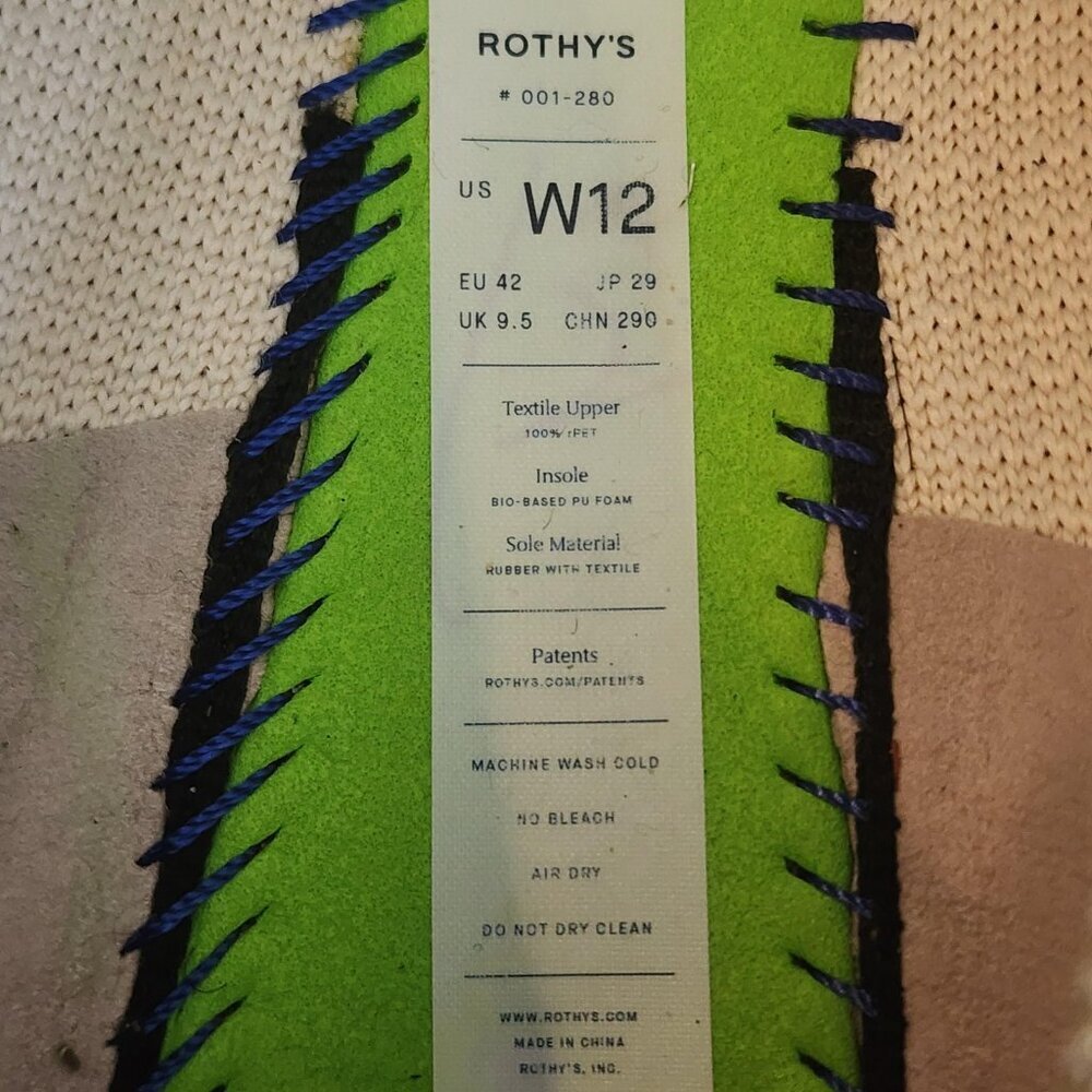 Rothy's Shoes Womens Size 12 Beige Point Flats Sustainable Washable Comfort - Picture 10 of 11